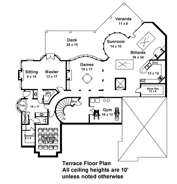 Terrace Floor Plan image of Smoke Rise House Plan